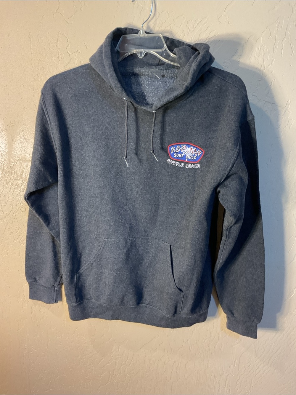 Ron Jon Navy Blue Pullover Hoodie with Small Chest Logo small